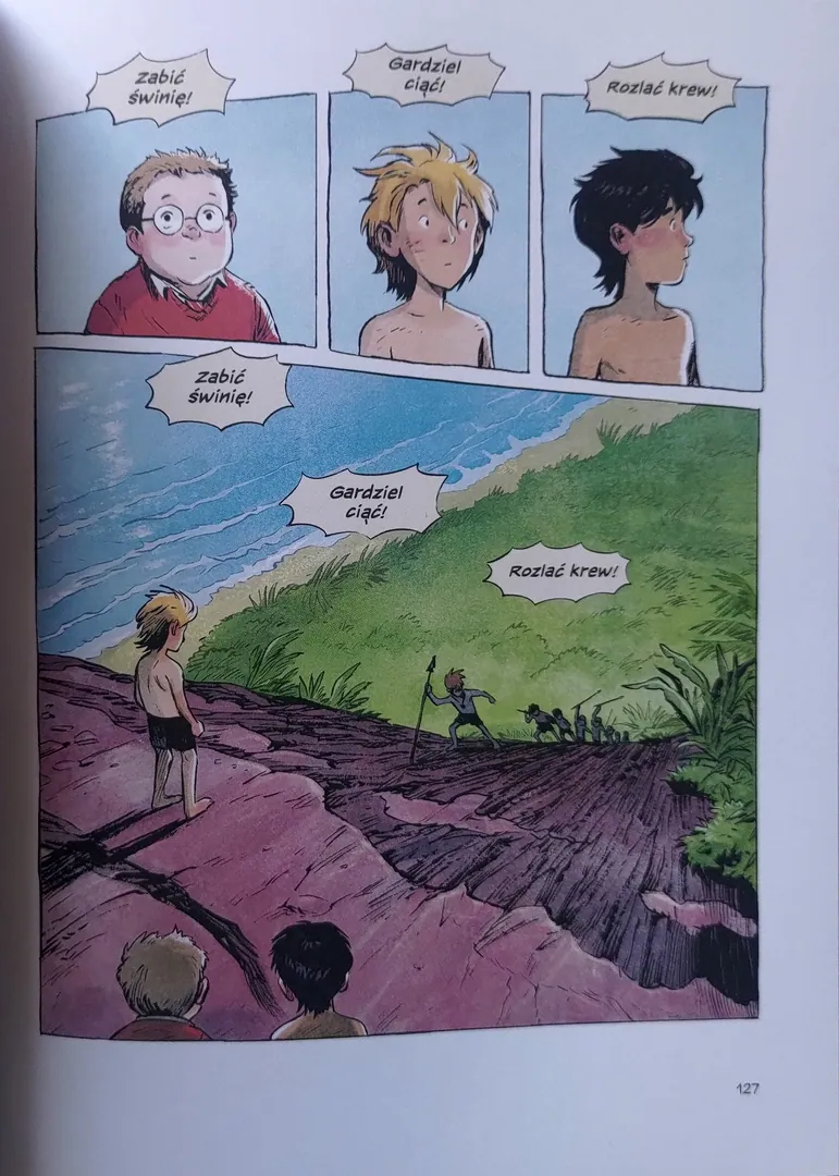 strona komiksu "Władca much"