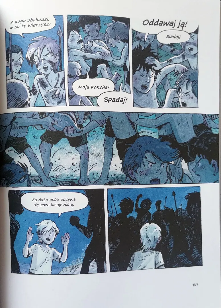 strona komiksu "Władca much"