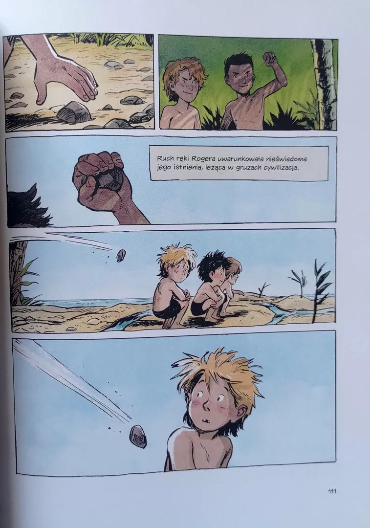 strona komiksu "Władca much"