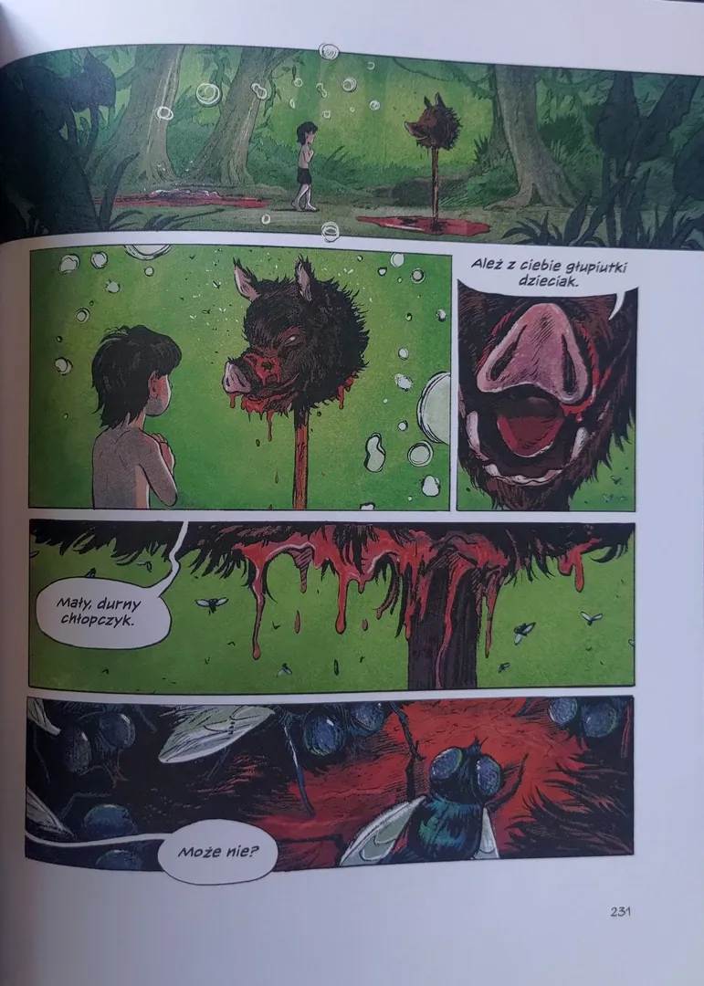 strona komiksu "Władca much"